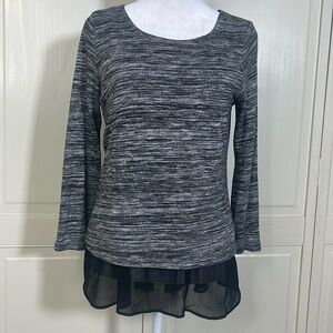 Abercrombie & Fitch Women’s Layered Long sleeve Tunic Black/Grey Size Small